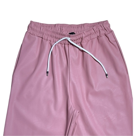 Parisian PU Faux Leather Pink Jogger Style Pants US L - Picture 3 of 7